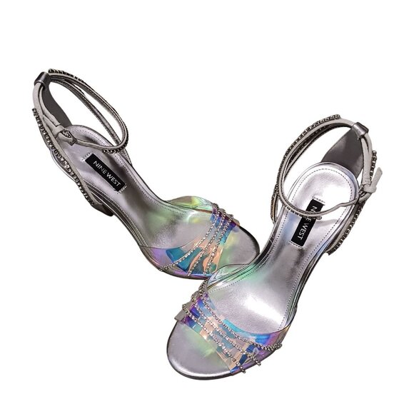 Nine West KLASS3 Comfort Insole Pumps in Silver/Iridescent, Size 7 - Picture 3 of 13